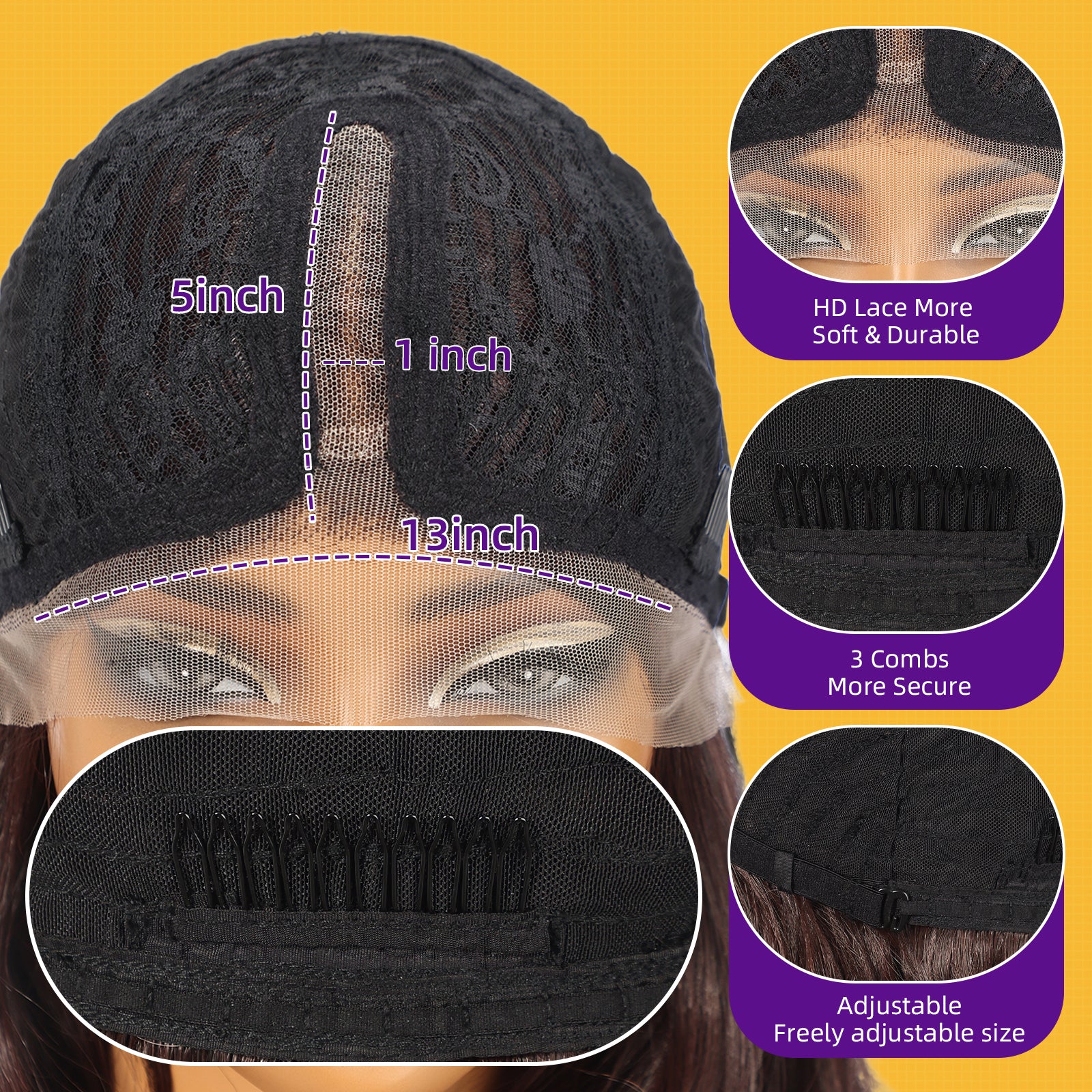 KOME Black Synthetic Lace Front Wig,T Part Glueless Long Body Wavy Wigs With Bangs for Women Cosplay Daily Use 28IN(#1B)