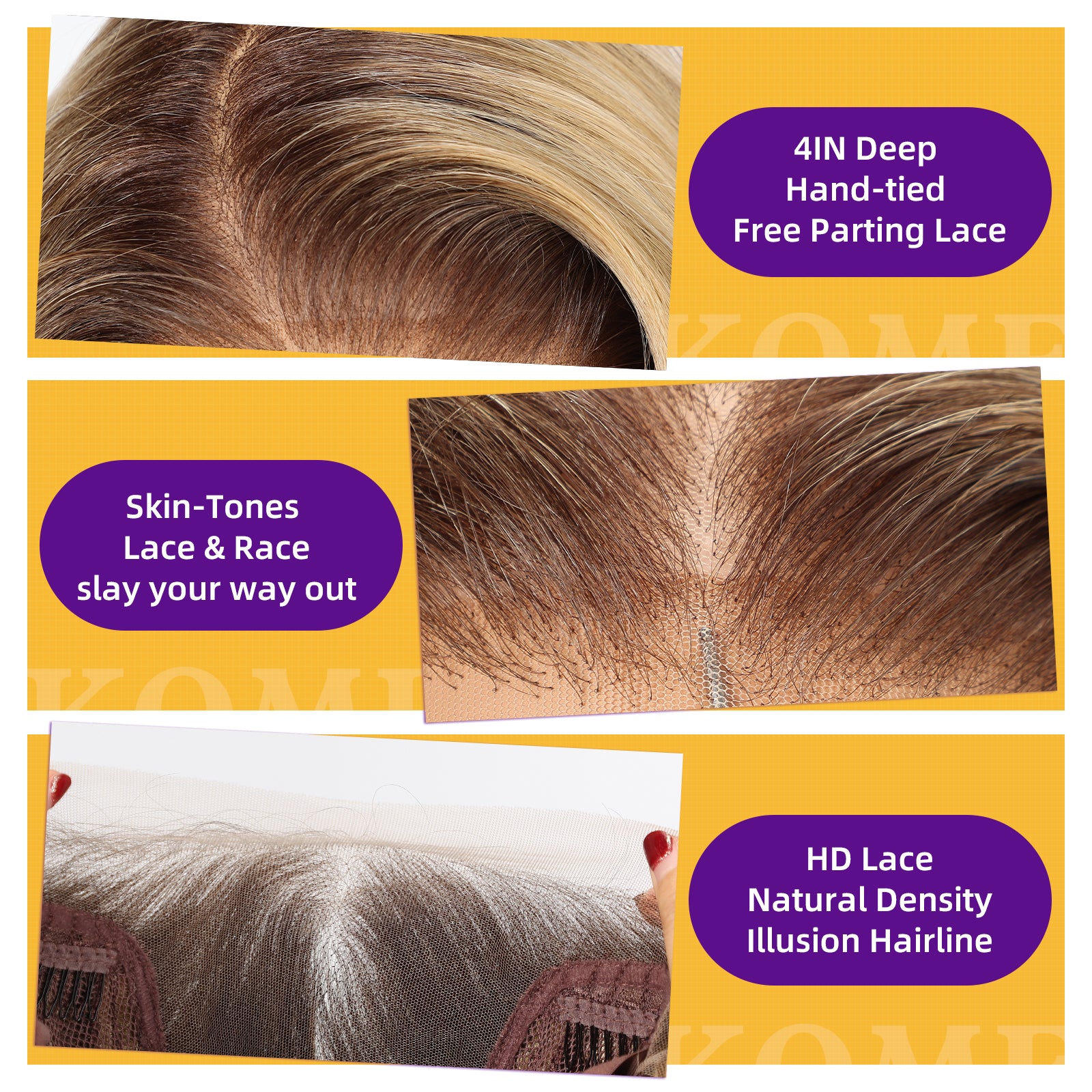 Ombre Blonde Synthetic Lace Front Wig,13×6 Curly Glueless Wigs for Women Daily Use 26IN（#TT6/251001）