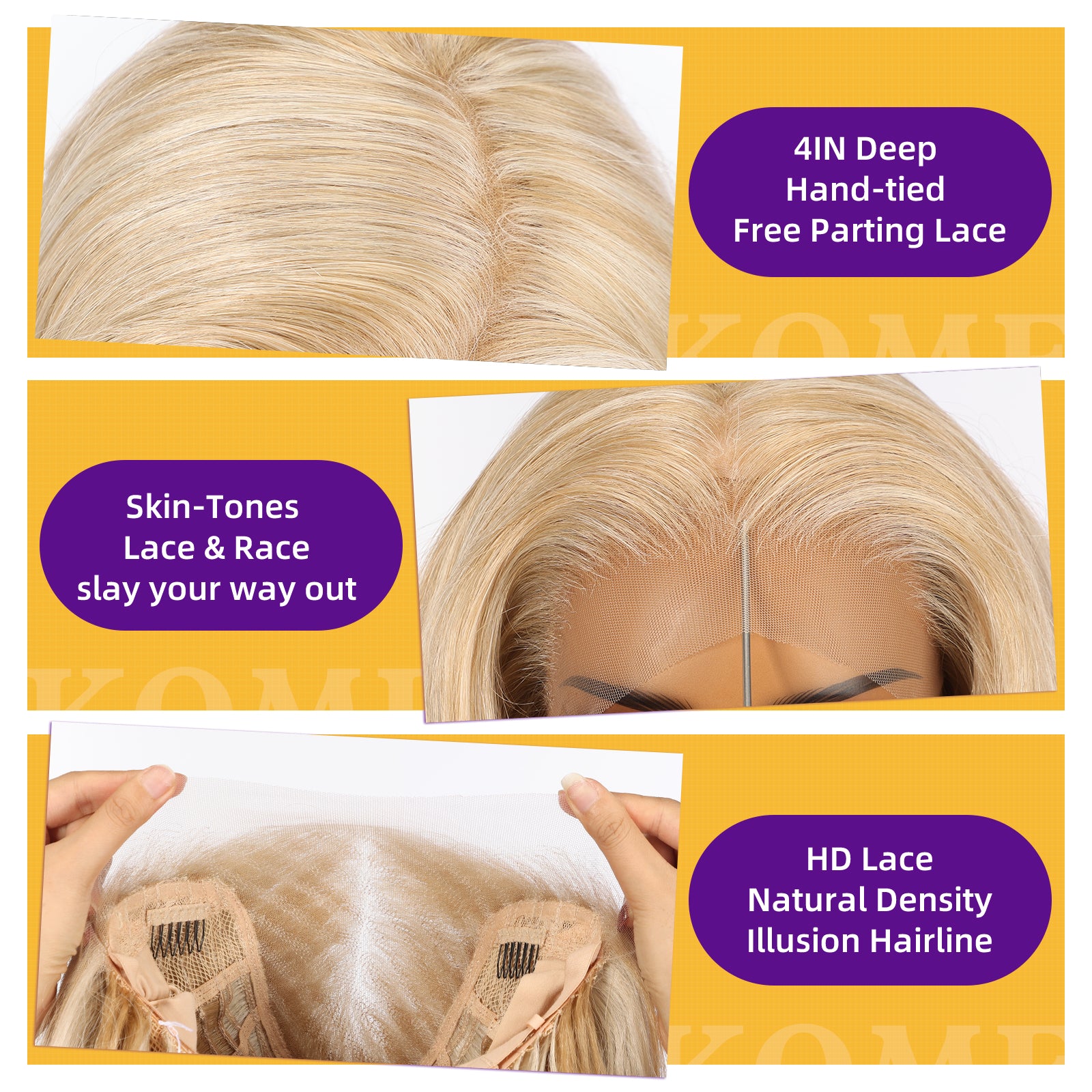 Blonde Synthetic Lace Front Wig,13×6 Curly Glueless Wigs for Women Daily Use 26IN（#K16B88）