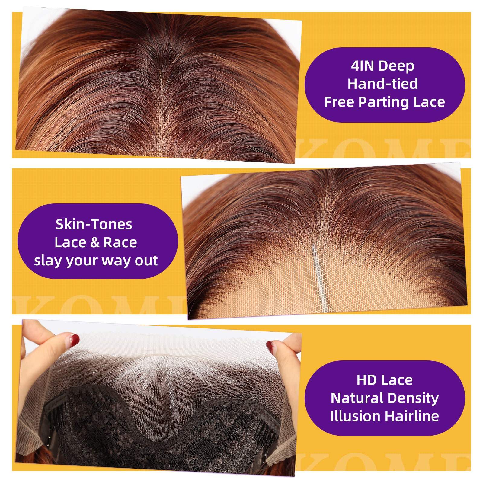 Auburn Synthetic Lace Front Wig,13x4 HD Lace Layered Ginger Glueless Wigs for Women Daily Use 26IN