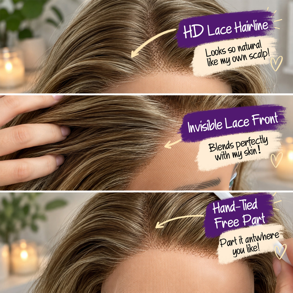 KOME Ash Blonde Synthetic Lace Front Wig,T Part Short Curly Bob Wig,Shoulder Length Wig for Women Daily Use 16IN