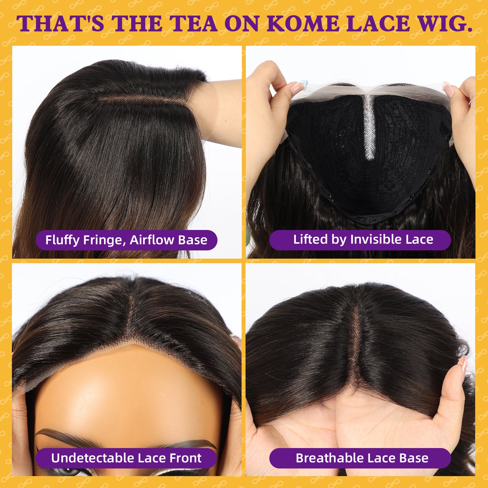 KOME Brown Highlight Synthetic Lace Front Wig,T Part Glueless Long Body Wavy Wigs With Bangs for Women Cosplay Daily Use 28IN(#TT30/2761)