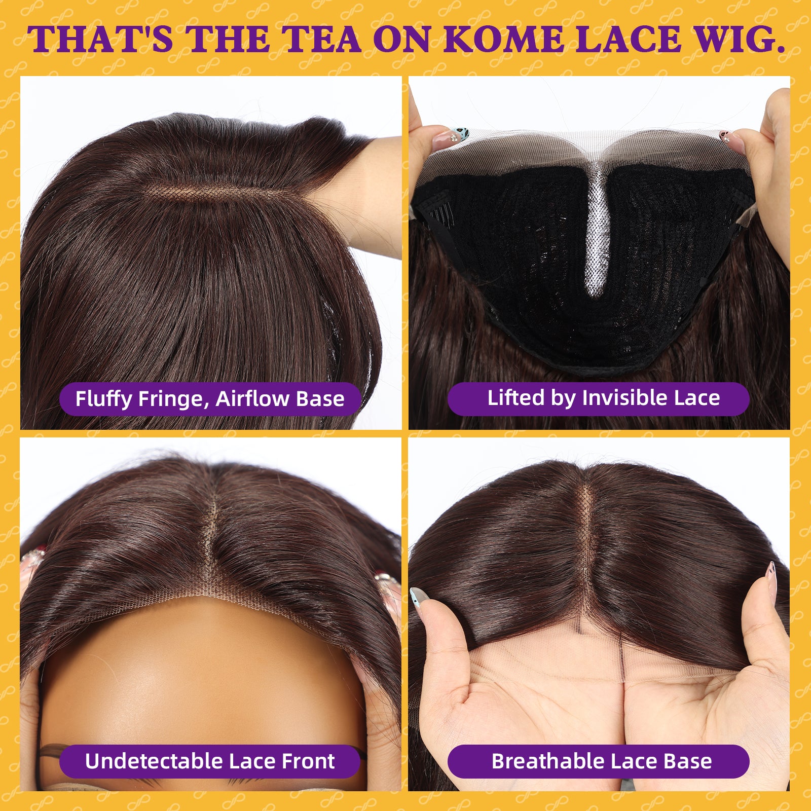 KOME Brown Synthetic Lace Front Wig,T Part Glueless Long Body Wavy Wigs With Bangs for Women Cosplay Daily Use 28IN(#233)