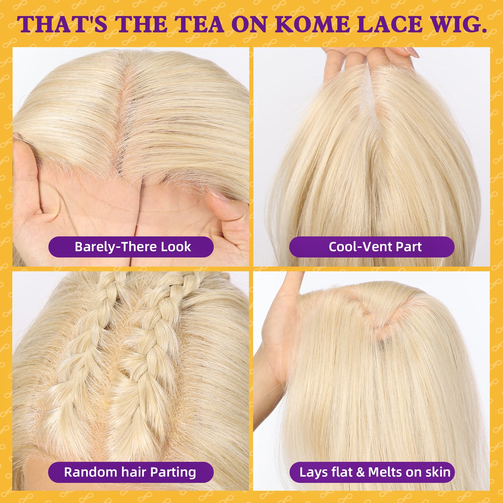 KOME Light Blonde Synthetic Lace Front Wig,13×6 Curly Glueless Wigs for Women Daily Use 22IN（#R10119）