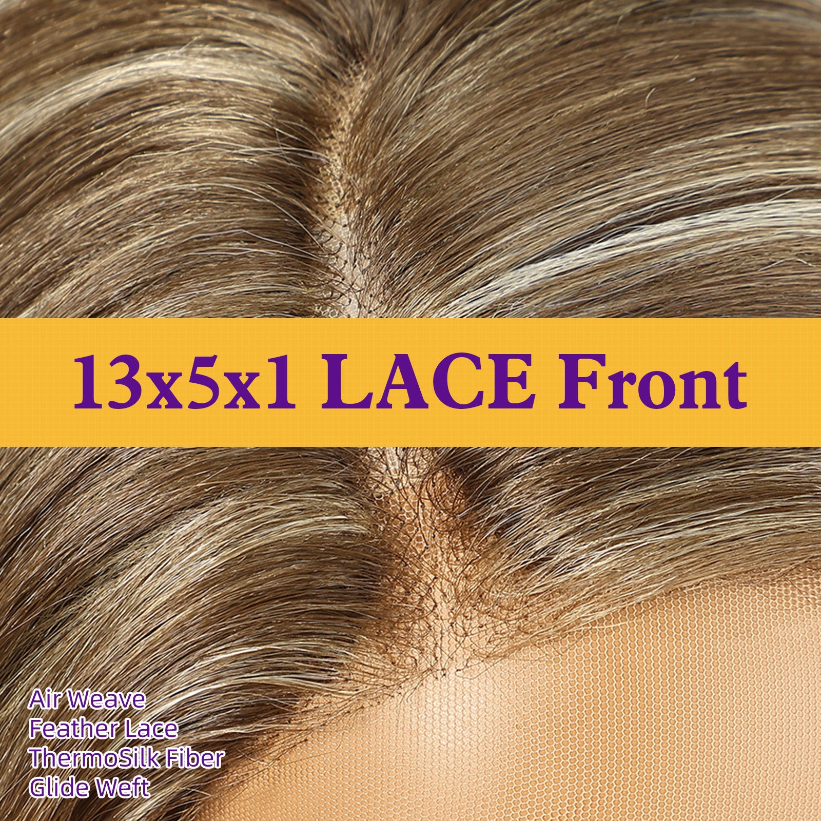 KOME Brown mix Blonde Synthetic Lace Front Wig,Side Part Short Layered Straight Glueless Bob Wig for White Women Daily Use 10IN (#F8/27/88)