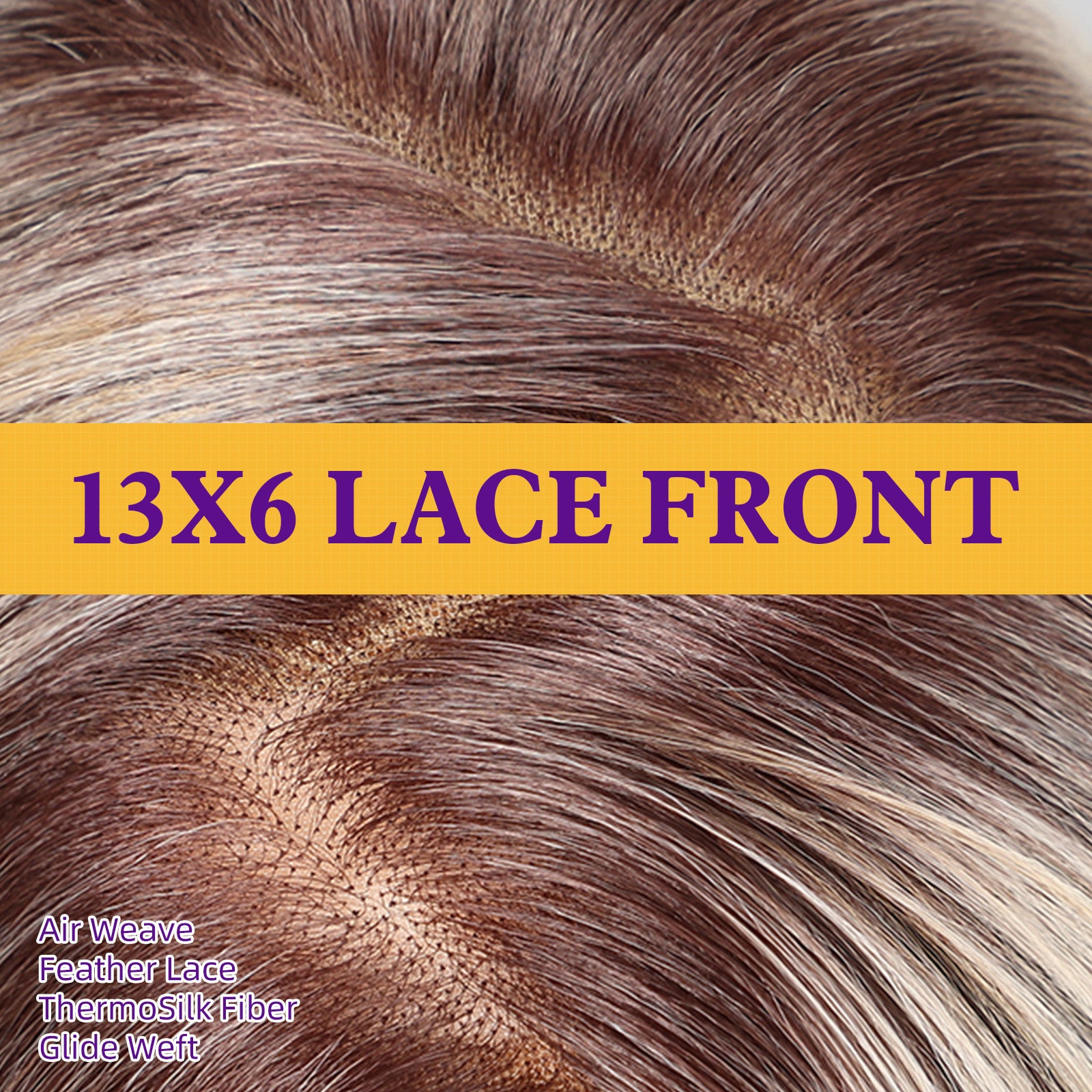 KOME Ombre Blonde Synthetic Lace Front Wig,13×6 Short Straight Glueless Bob Wigs for White Women Daily Use 10IN（TTF6/623）
