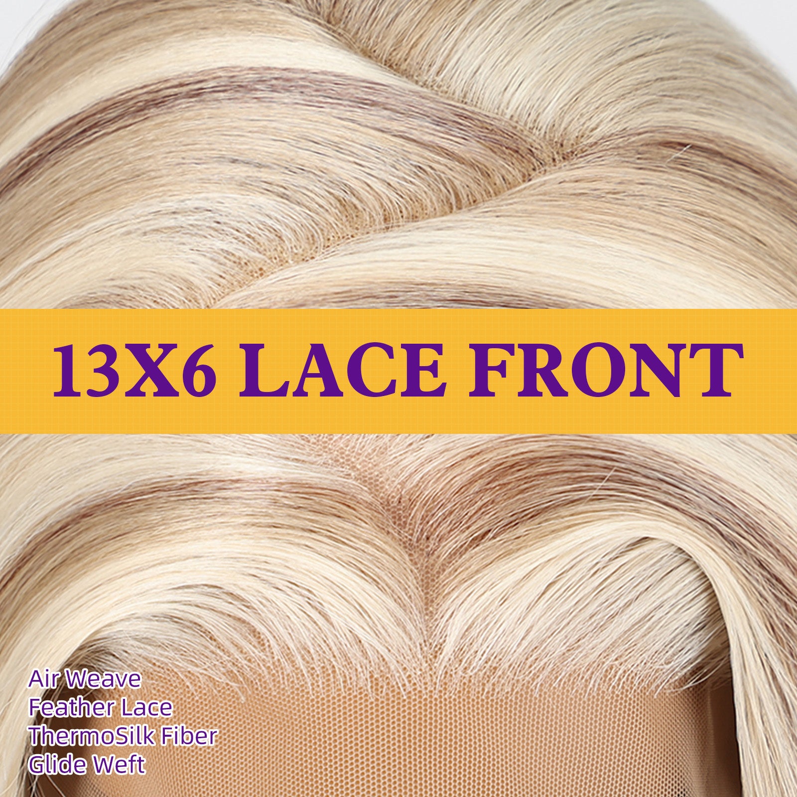 KOME Blonde Synthetic Lace Front Wig,13×6 Short Straight Glueless Bob Wigs for White Women Daily Use 10IN（#FDML）