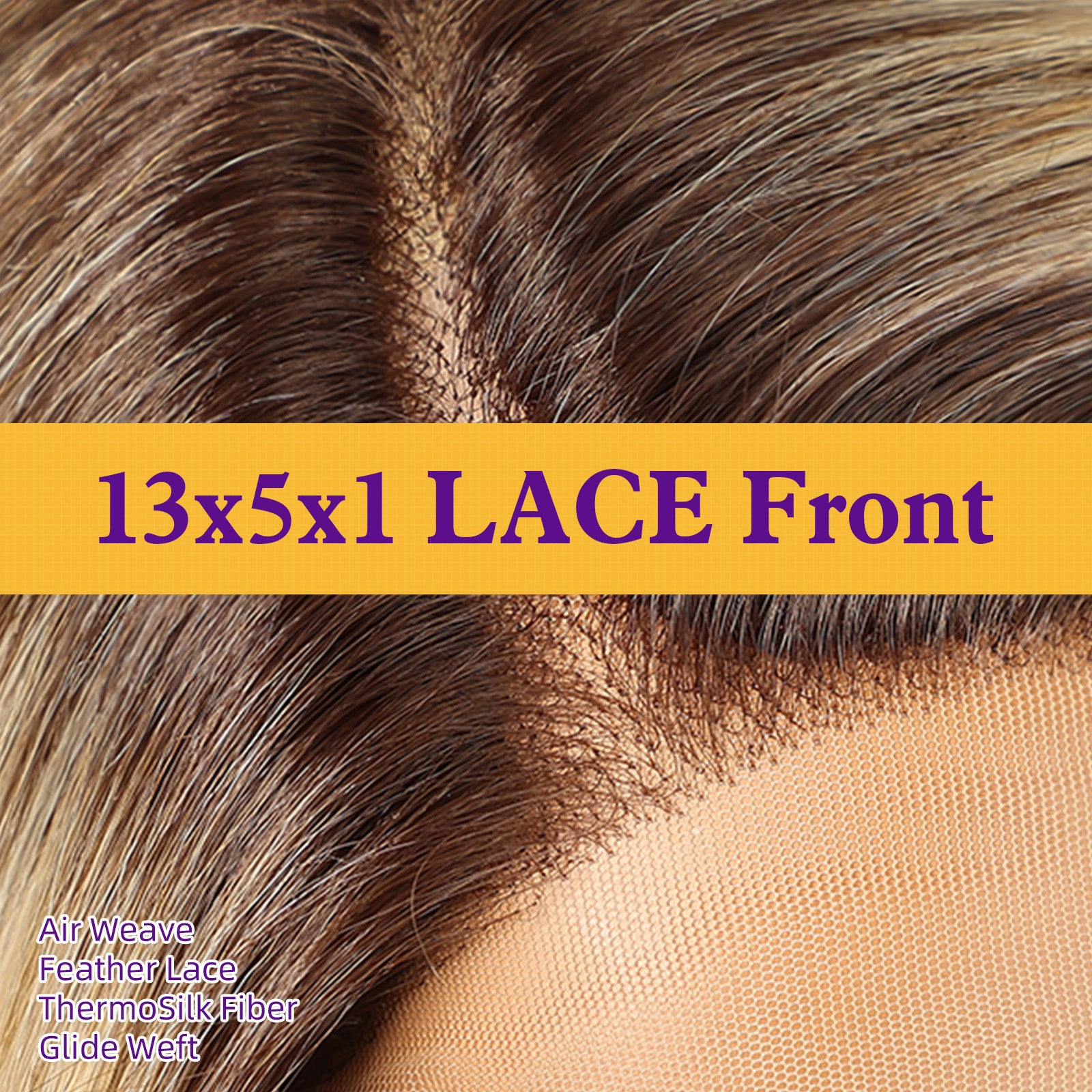KOME Ombre Blonde Synthetic Lace Front Wig,Straight Bob Wig for White Women,Ash Blonde Short Layered Wigs,Side Part Glueless Lace Wigs for Women Daily Use 10IN (#OM6/FS1212)