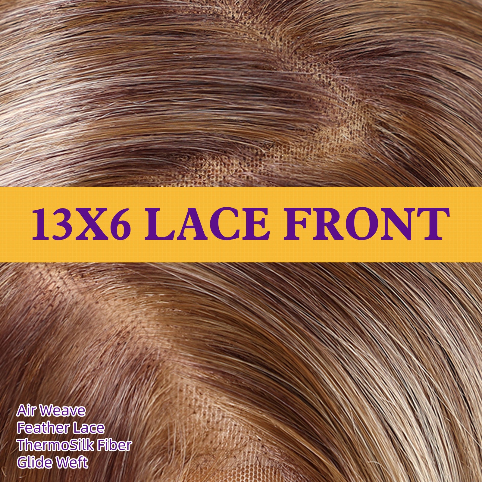 KOME Ash Blonde Synthetic Lace Front Wig,13×6 HD Straight Bob Wig for Women,Brown Short Layered Glueless Wigs for Women Daily Use 12IN（T6107F）