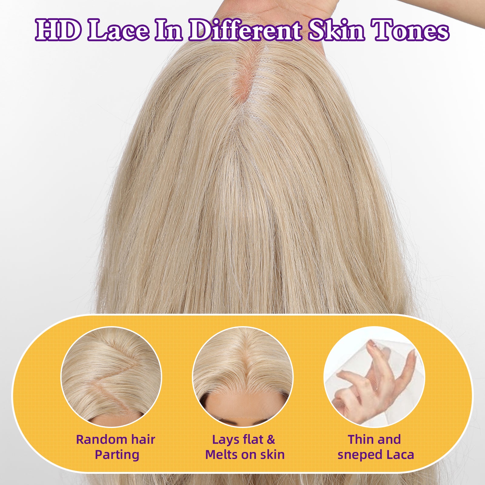 Blonde Synthetic Lace Front Wig,13×6 Curly Glueless Wigs for Women Daily Use 30IN