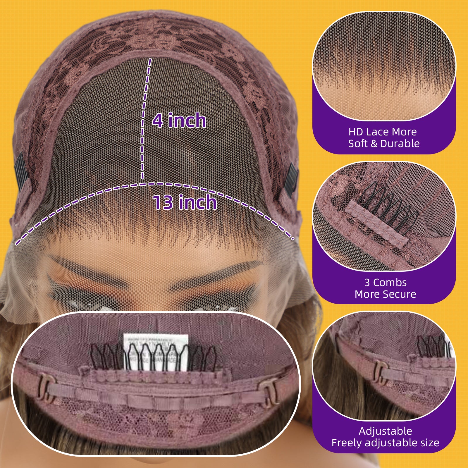 KOME Dirty Blonde Synthetic Lace Front Wig,13x4 HD Lace Glueless Layered Bouncy Blowouts Wigs with Dark Roots for Women Daily Use 26IN（#TT6/1603）