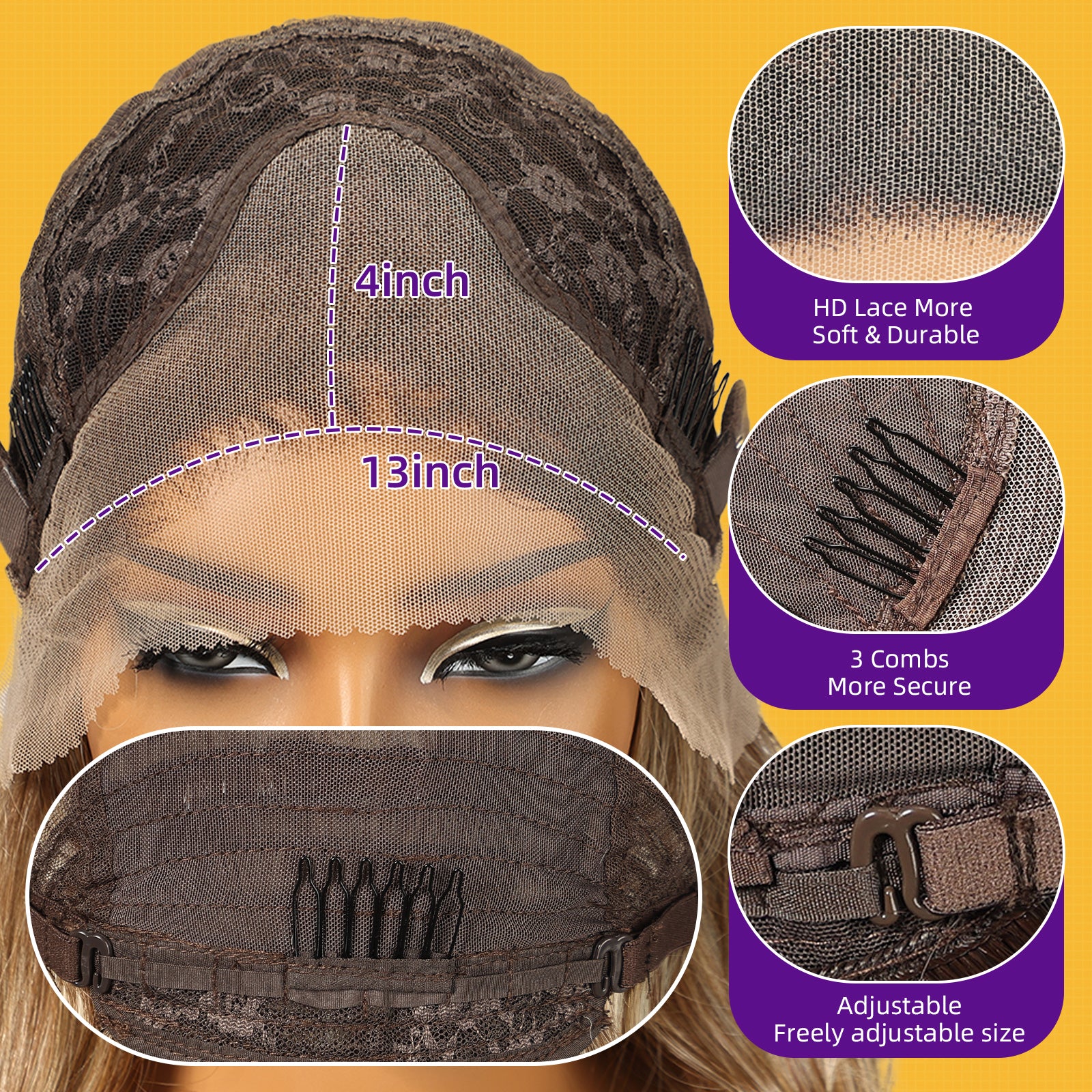 Grey Synthetic Lace Front Wig,13x4 HD Lace Long Layered Wave Glueless Wigs for Women Daily Use 26IN