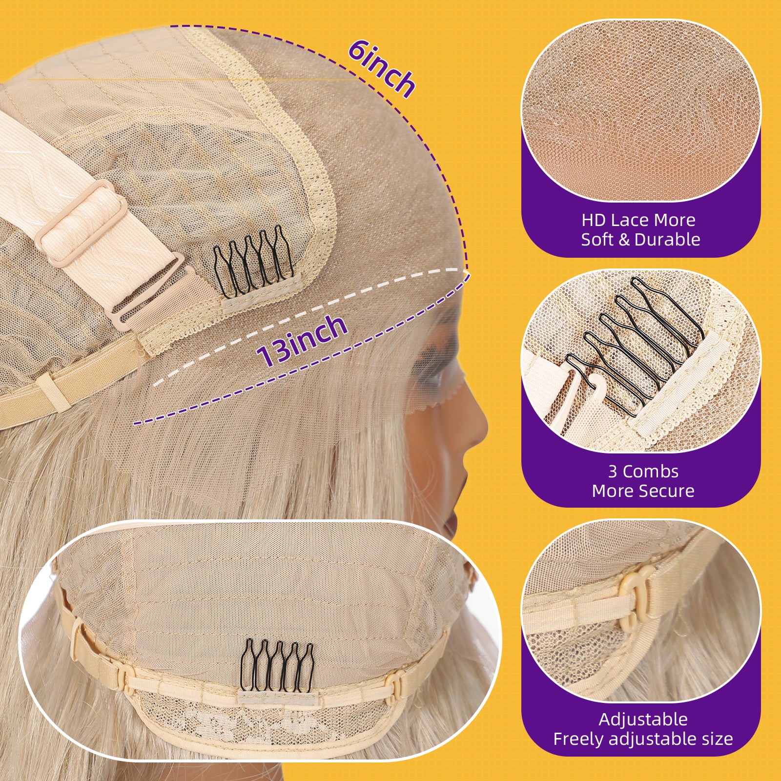 Blonde Synthetic Lace Front Wig,13×6 Curly Glueless Wigs for Women Daily Use 30IN