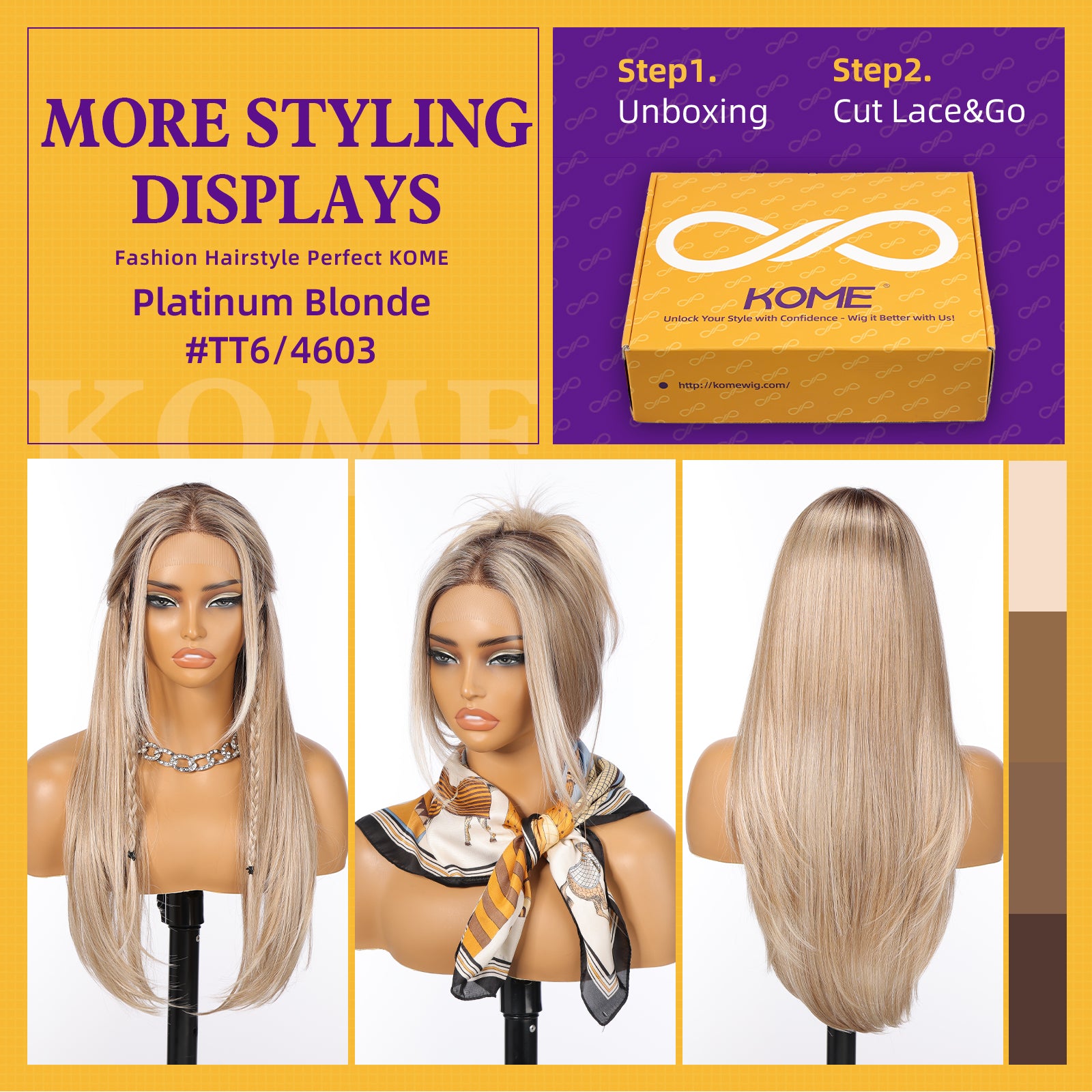 KOME Dirty Blonde Synthetic Lace Front Wig,T Part Pre Cut Glueless Long Straight Layered Wigs for Women Cosplay Daily Use 26IN(#TT6/1603)