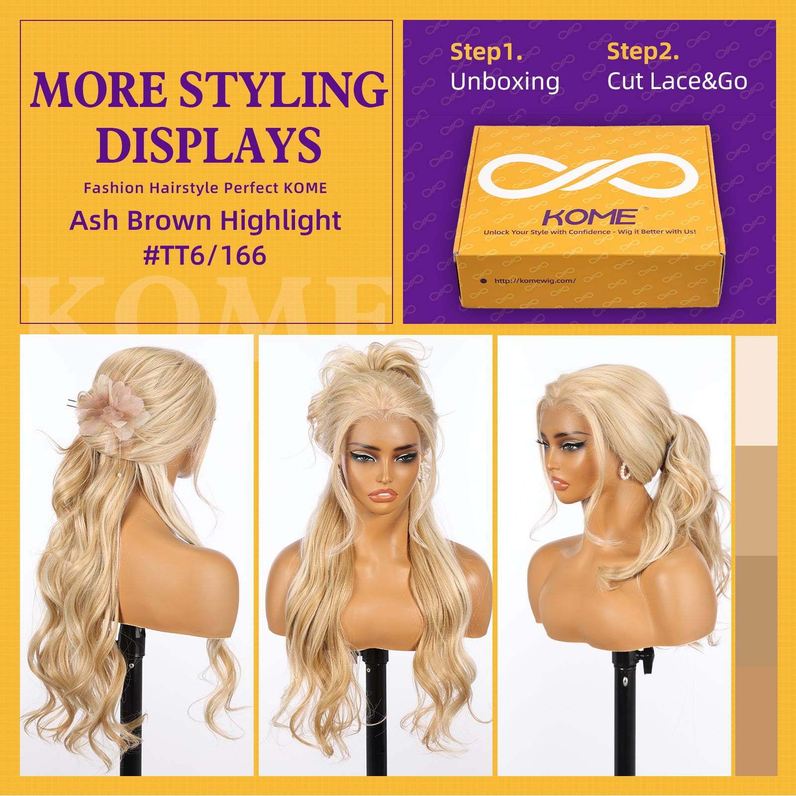 Blonde Synthetic Lace Front Wig,13×6 Curly Glueless Wigs for Women Daily Use 26IN（#K16B88）