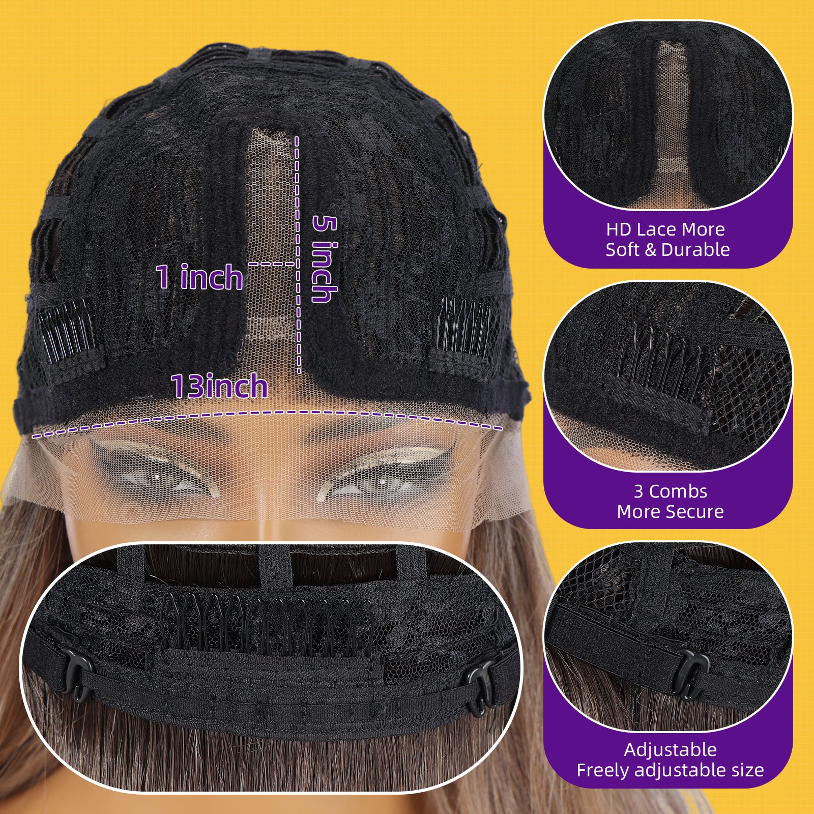 KOME Ash Blonde Synthetic Lace Front Wig,T Part Pre Cut Glueless Long Straight Layered Wigs for Women Cosplay Daily Use 26IN(#TT4/6164)