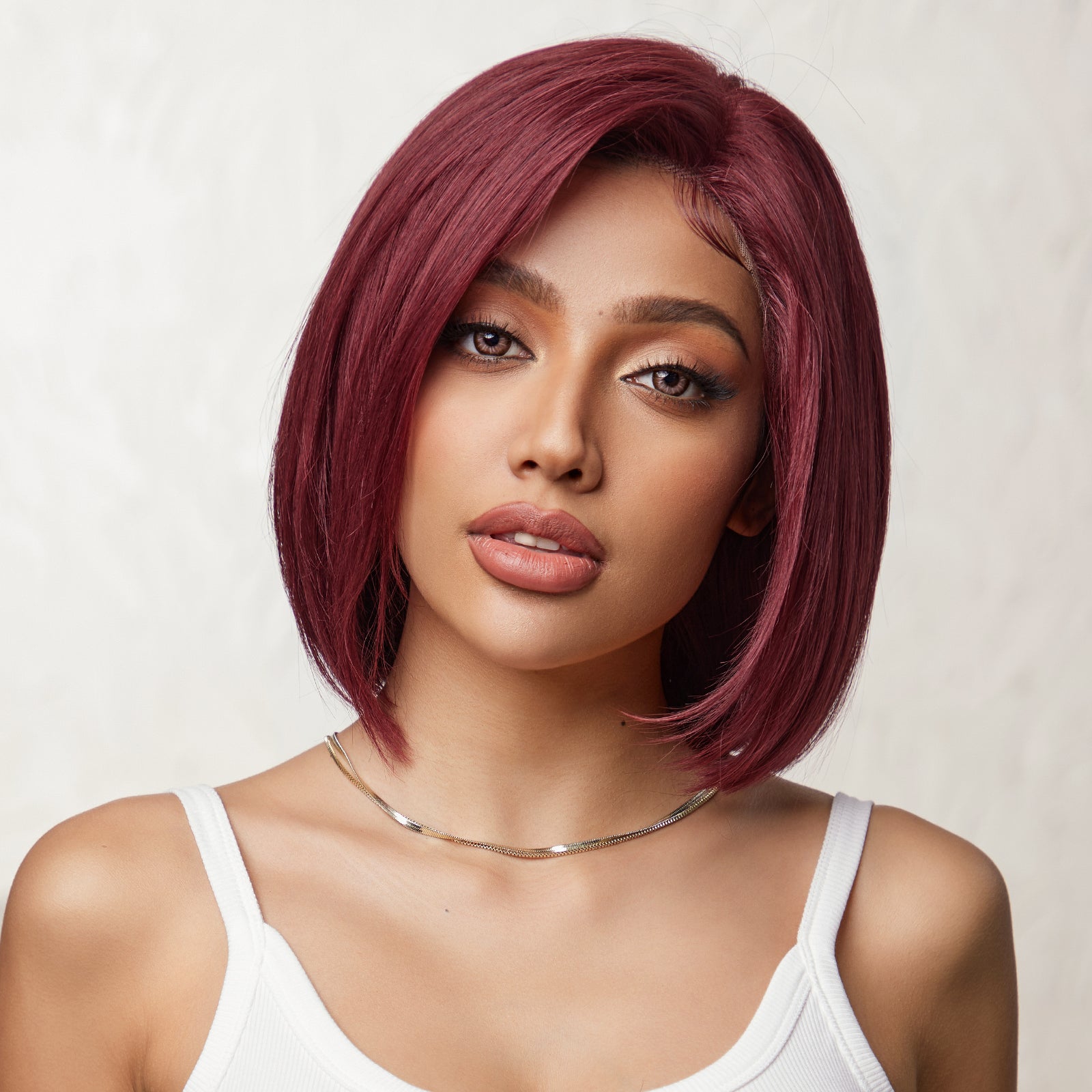 KOME WIG Short Pixie Cut 100% Human Hair Wigs Burgundy Red Wig Lace Wigs for White Women