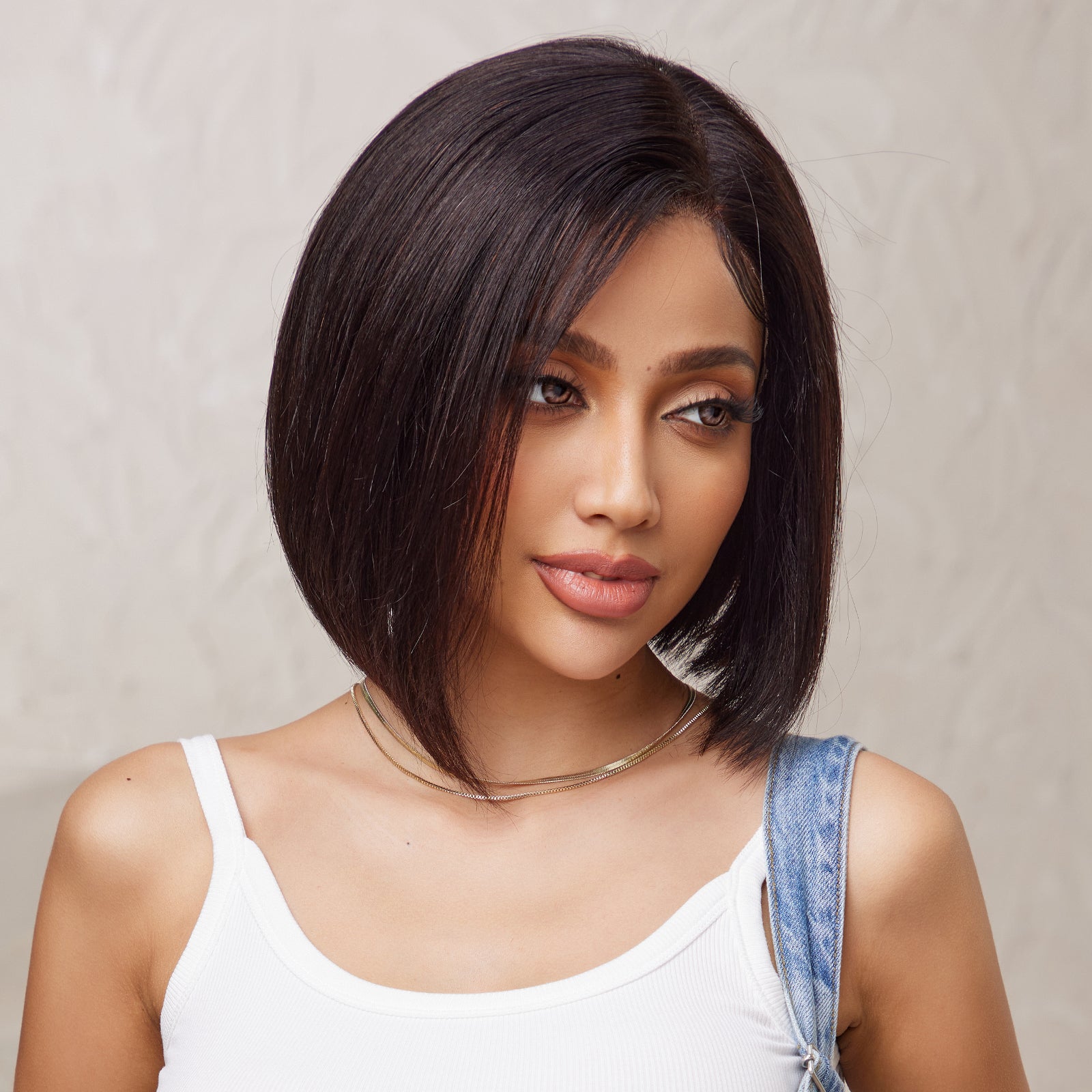 KOME WIG Short Pixie Cut 100% Human Hair Wigs Natural Black Wig Lace Wigs for White Women