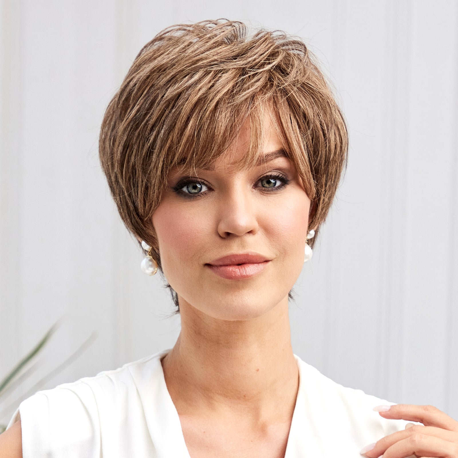 KOME WIG Short Pixie Cut 100% Human Hair Wigs Brown Wig Lace Wigs for White Women