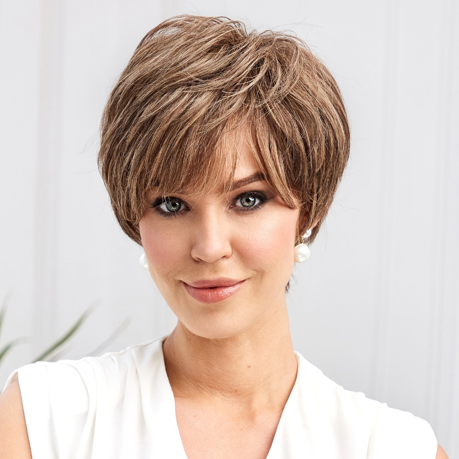 KOME WIG Short Pixie Cut 100% Human Hair Wigs Brown Wig Lace Wigs for White Women