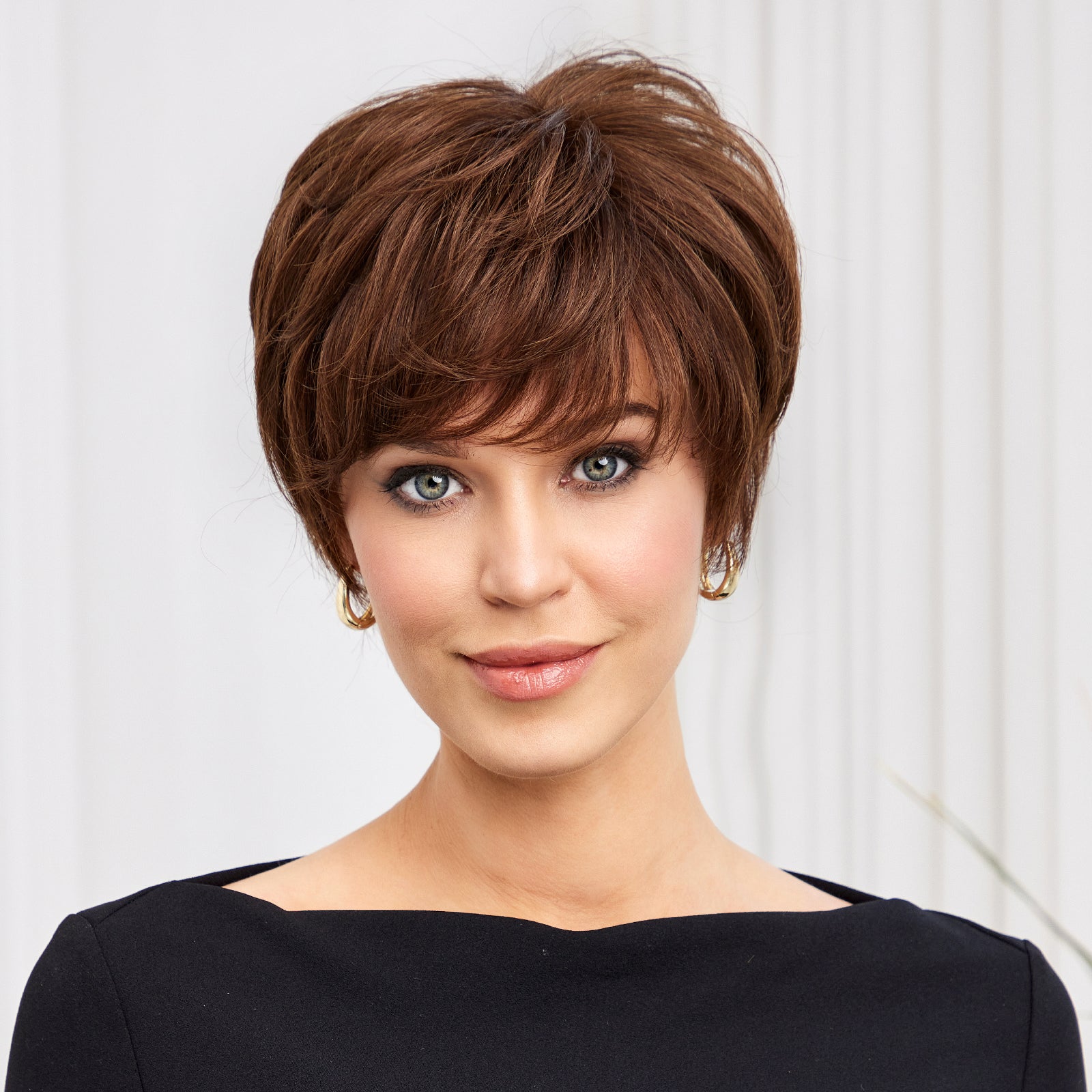 KOME WIG Short Pixie Cut 100% Human Hair Wigs Natural Brown Wig Lace Wigs for White Women