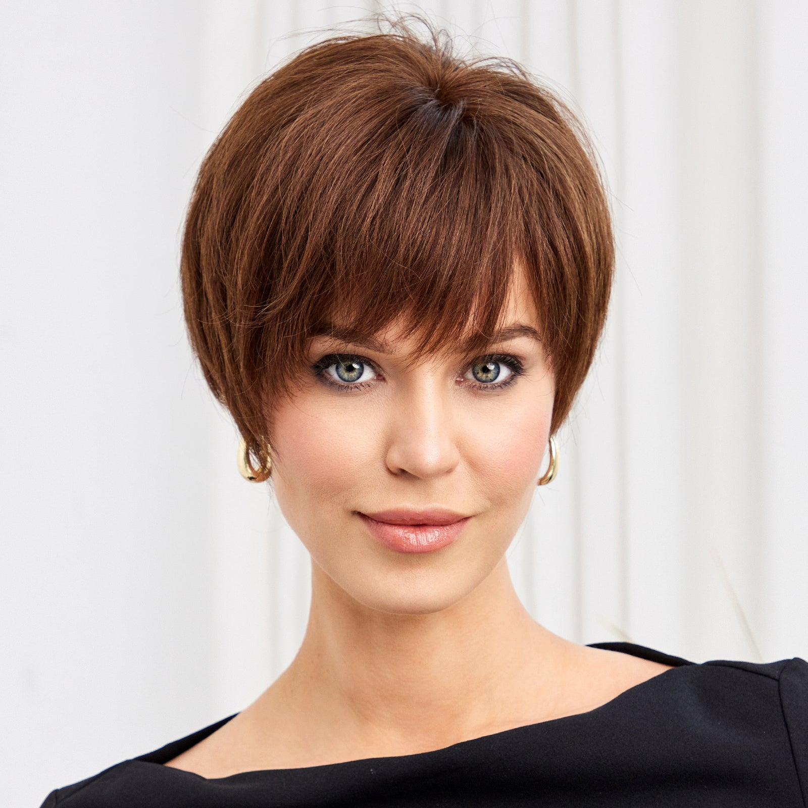 KOME WIG Short Pixie Cut 100% Human Hair Wigs Natural Brown Wig Lace Wigs for White Women