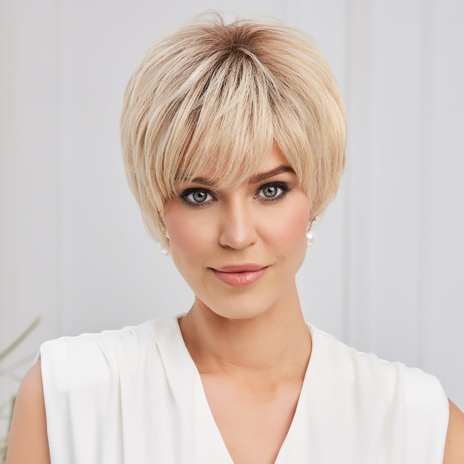 KOME WIG Short Pixie Cut 100% Human Hair Wigs 613 Blonde Wig Lace Wigs for White Women