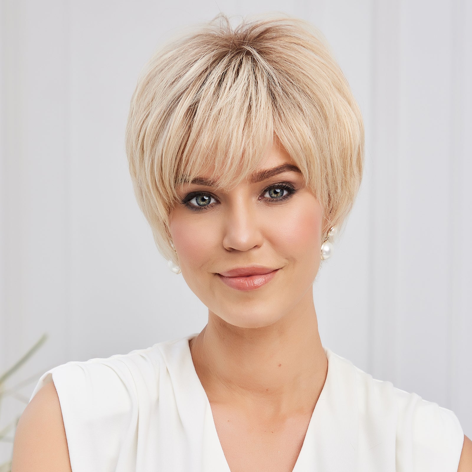 KOME WIG Short Pixie Cut 100% Human Hair Wigs 613 Blonde Wig Lace Wigs for White Women