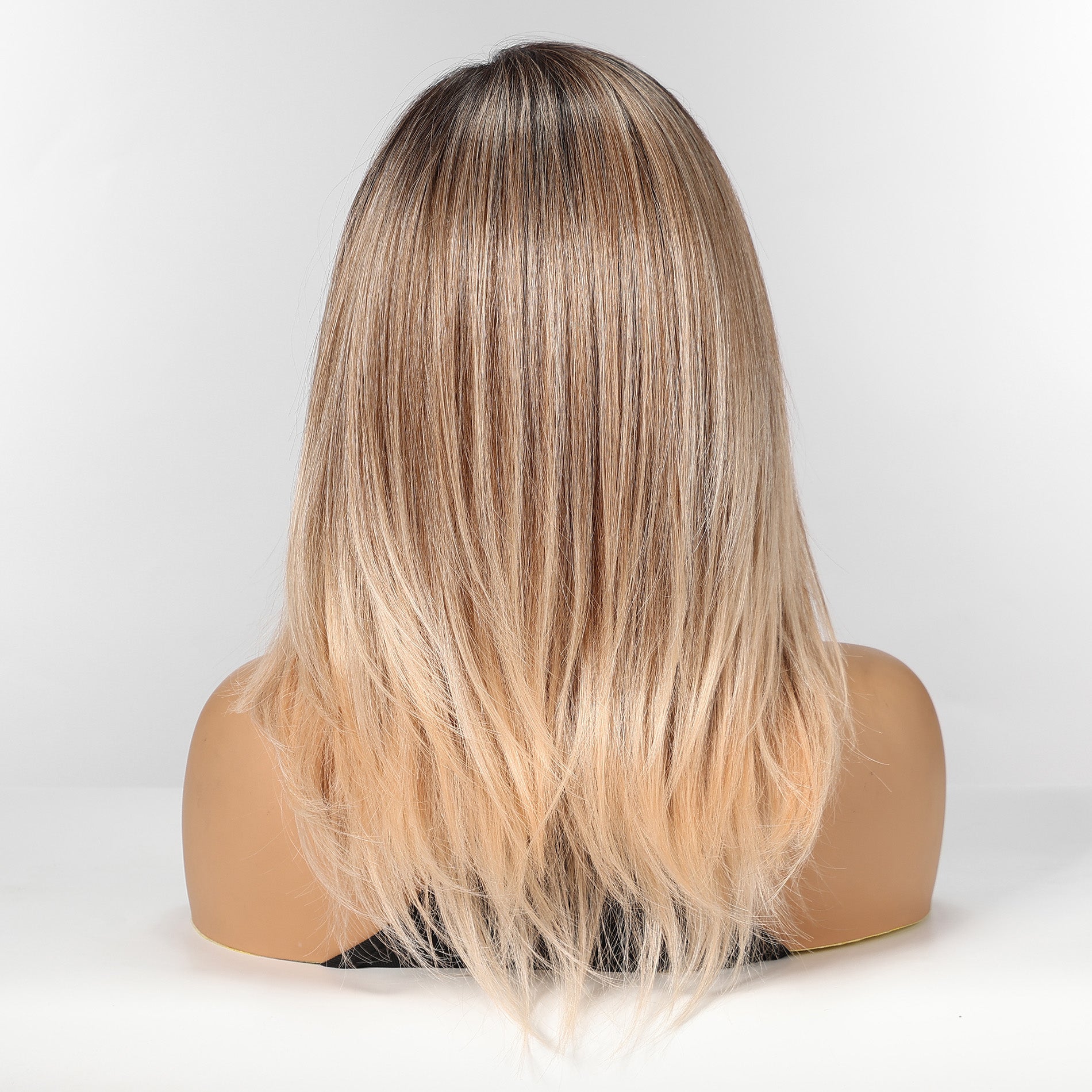 KOME 13*6 Blonde /Chunky high light lace Front Hair Shoulder Length Natural free part lace wig ,Glueless lace