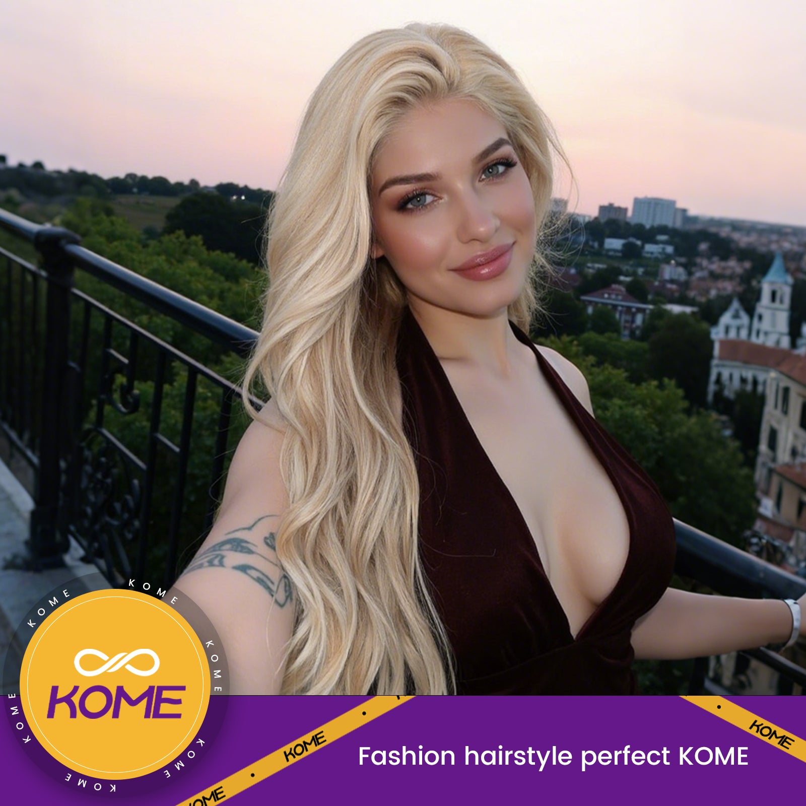 Blonde Synthetic Lace Front Wig,13×6 Curly Glueless Wigs for Women Daily Use 30IN