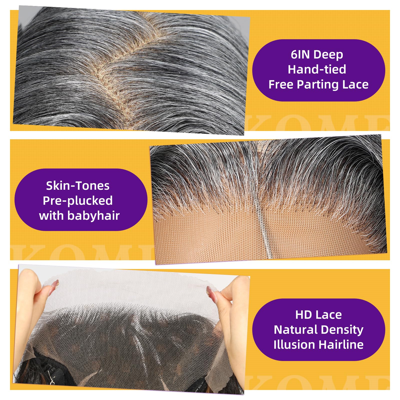 Grey White Synthetic Lace Front Wig,13×6 Glueless Shoulder Length Curly Bob Wigs for Women Daily Use 16IN