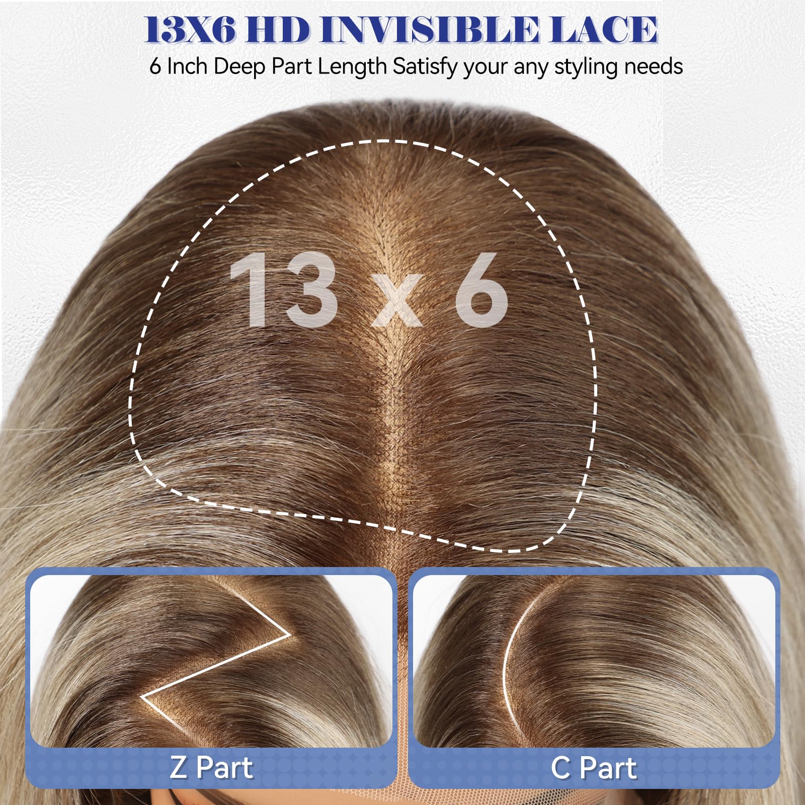 KOME Ombre Blonde Synthetic Lace Front Wig,13×6 Curly Ginger Glueless Wigs for Women Daily Use 22IN（#TT9/603T）