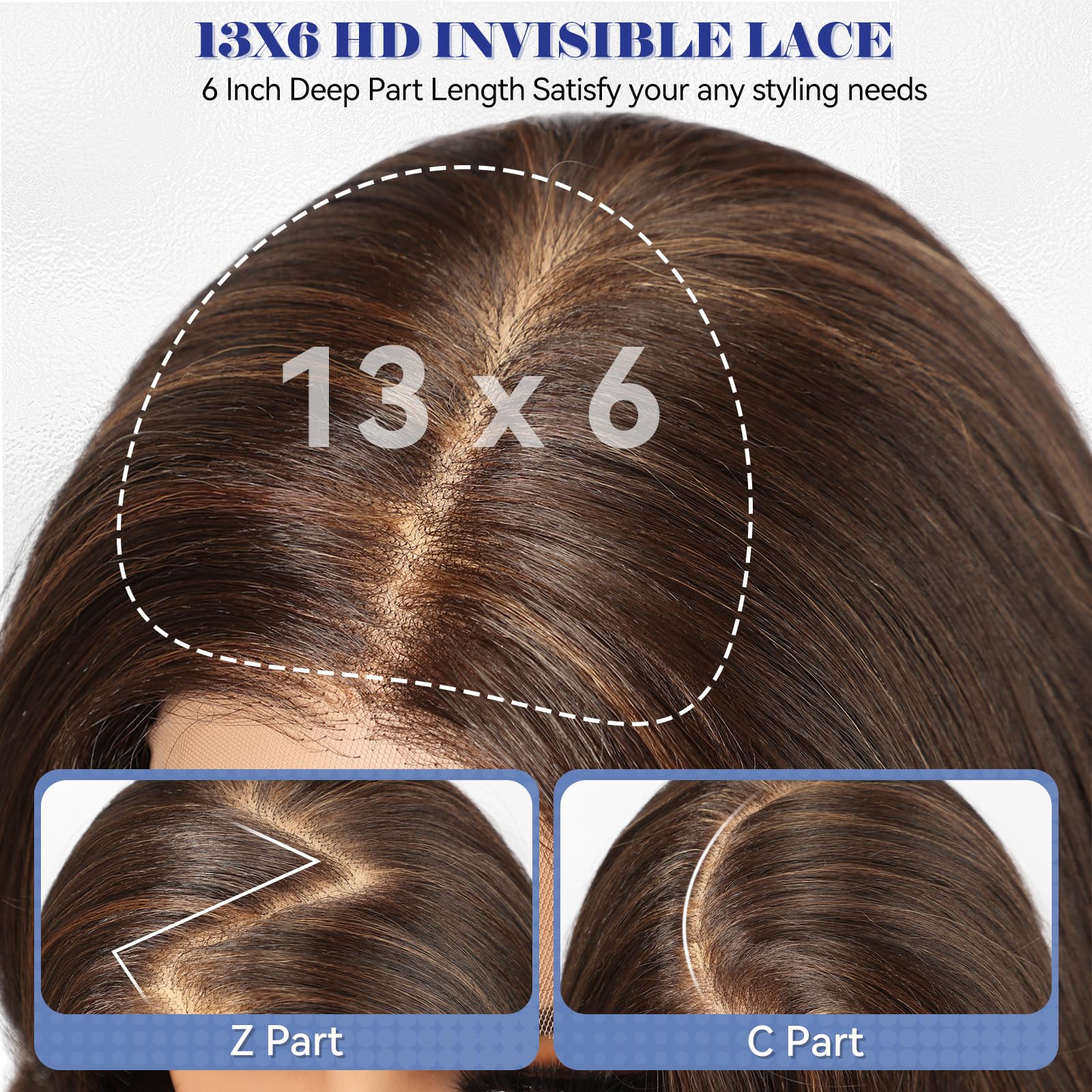 KOME Dark Brown Synthetic Lace Front Wig,13×6 Curly Ginger Glueless Wigs for Women Daily Use 22IN（#FS4/30）