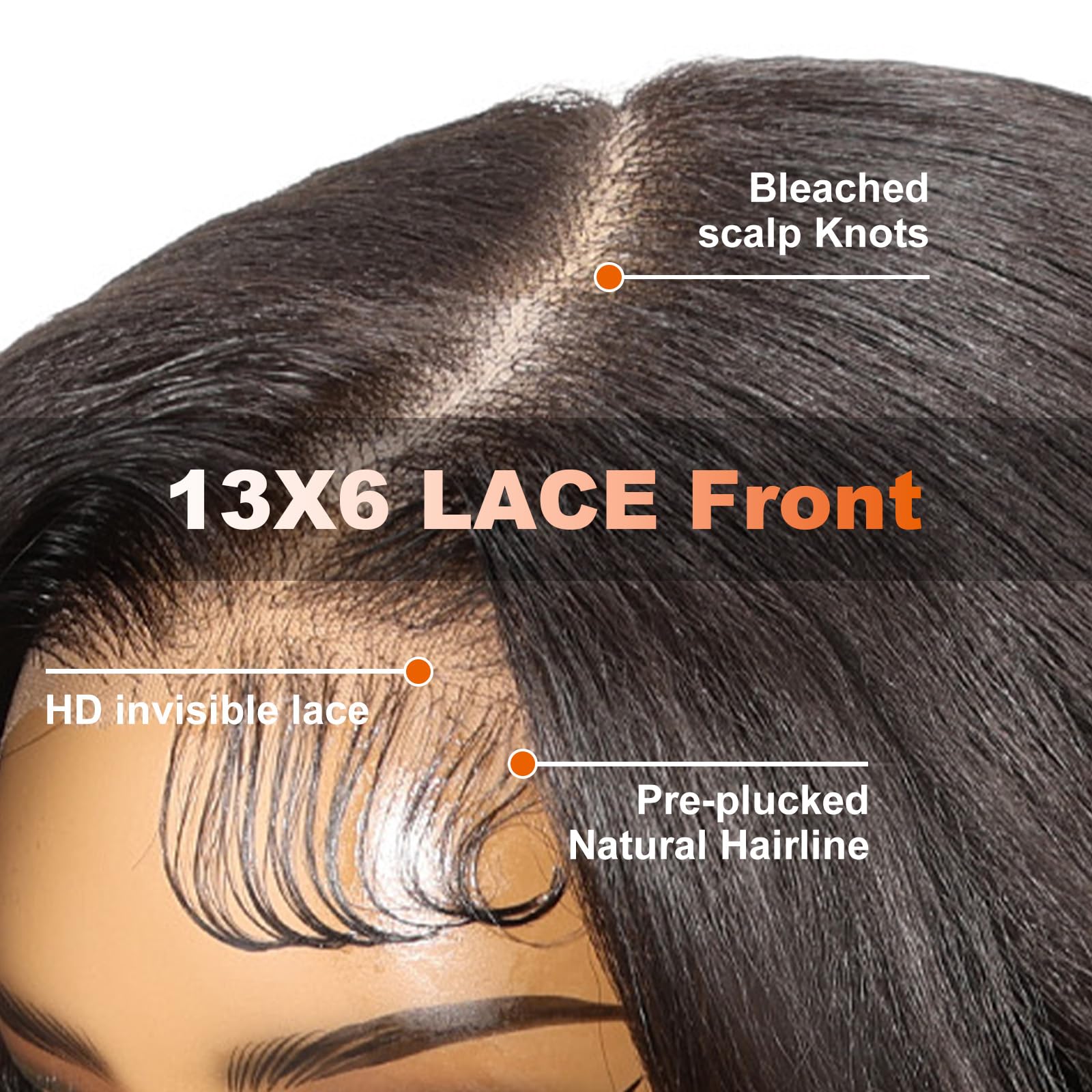 KOME Black 13×6 Lace Front Wig,Short Body Wigs Wave Pre Plucked Ready to Wear,HD Glueless Synthetic Lace Front Wigs for Women,Shoulder Length Daily Use Hair Wig 18IN